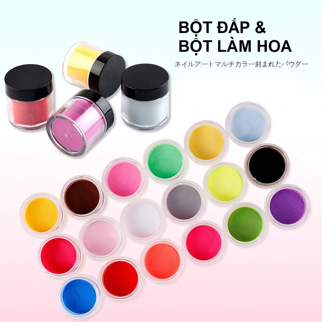 Set 24 Màu Bột Đắp Móng Cao Cấp & Bột Làm Hoa