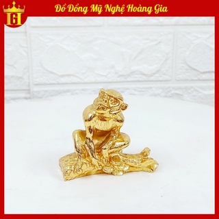 Tượng Khỉ Phong Thủy Bằng Đồng Mạ Vàng Cỡ Nhỏ
