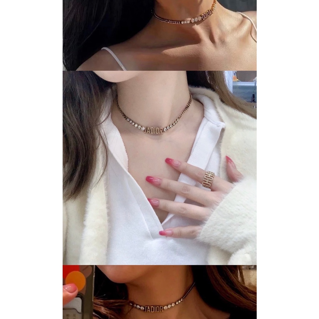 Vòng cổ chocker thương hiệu Ja Diro mạ vàng đính đá sang chảnh VCH40