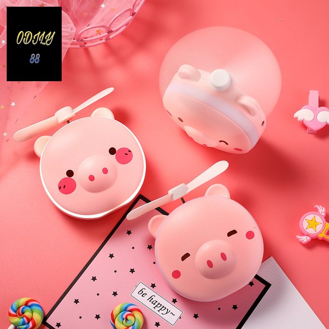 Quạt mini cầm tay sạc tích điện USB đèn led 3in1 tiện lợi cute siêu dễ thương giá rẻ HCFAN