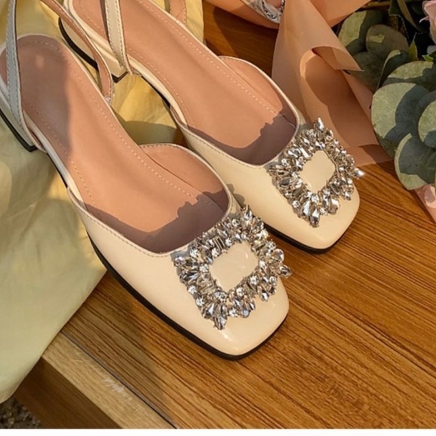 Giày cao gót đính đá phong cách Hàn Quốc thời trang xuân thu cho nữ