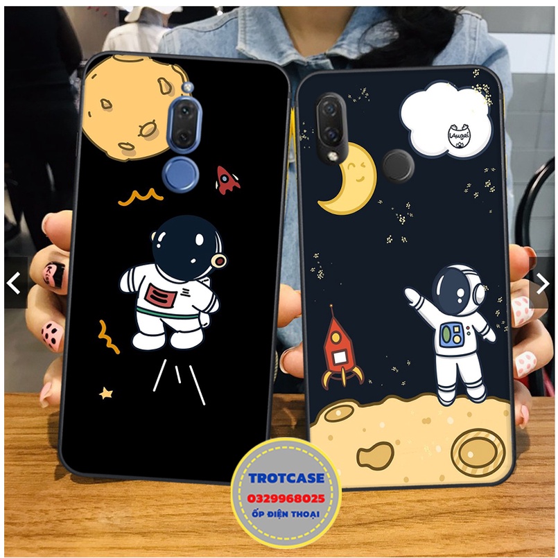 Ốp lưng điện thoại Huawei Nova 2i - Nova 3i - Nova 3e - in hình phi hành gia vũ trụ màu đen và trắng đẹp
