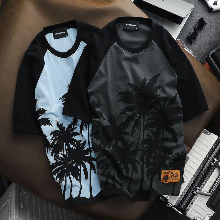 Áo Thun Nam Palm Họa Tiết In Bóng Dừa Chất Vải Cotton Mềm Mịn Thấm Hút Tốt Form Regular - FAPAS