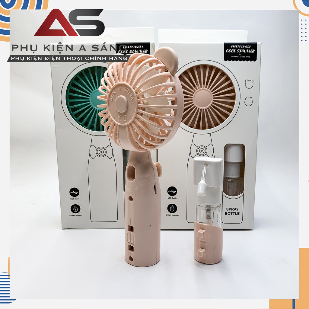 [ Có Video ] Quạt Phun Sương Cầm Tay Nhỏ Gọn Portable usb Fan KD 137 KD138 [ Full box + cáp sạc ] | BigBuy360 - bigbuy360.vn