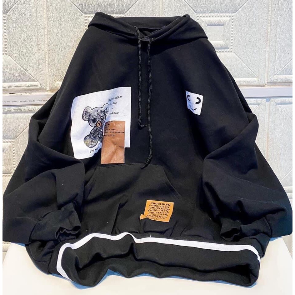 Áo Nỉ Hoodie Nữ Có Mũ Hình Chuột Form Rộng JUNIDO AH01