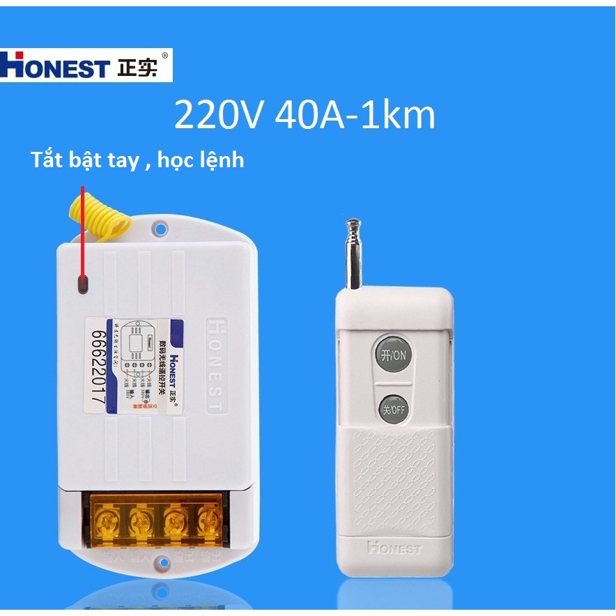 Công tắc điều khiển từ xa 1000m công suất lớn Honest HT-6220KGD và HT-6220ZR bất tắt máy bơm ,máy rửa xe