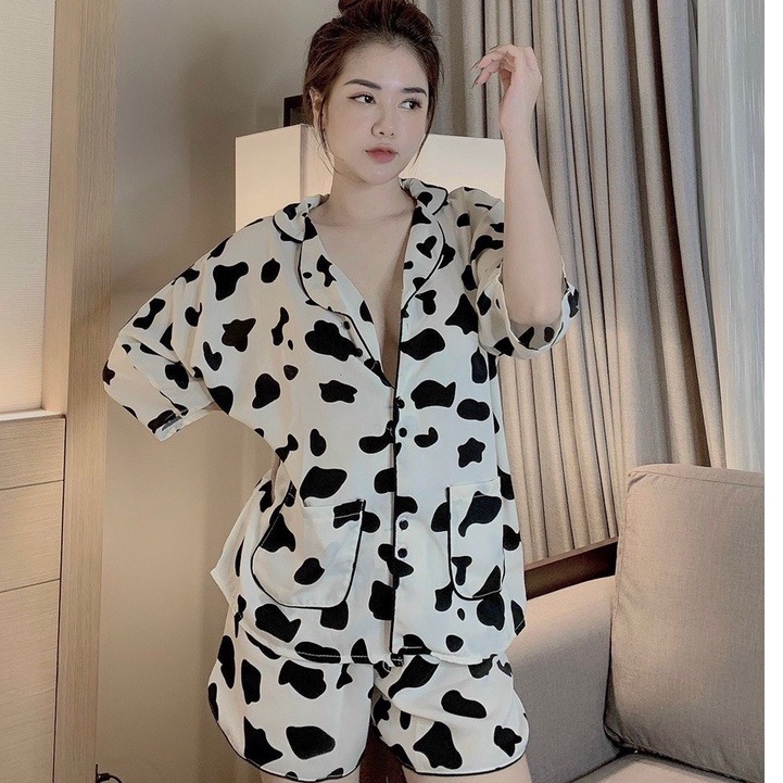 Pijama - Bộ Lụa Áo Cộc Quần Đùi Chất Liệu SaTin Cánh Dơi Form Dưới 60kg | BigBuy360 - bigbuy360.vn