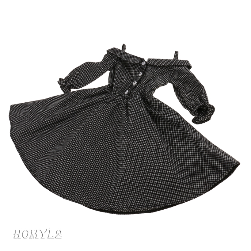 BJD Clothing Black Plaid Shoulder Strap Dress for 1/3 SD MSD  Dollfie