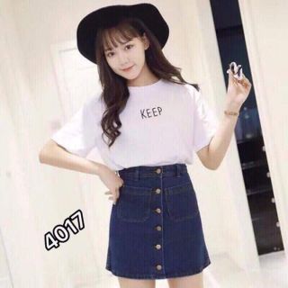 Chân váy bò kiểu dáng chữ A năng động