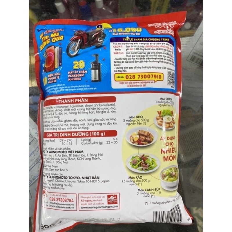 Hạt nêm Aji-ngon ngọt đậm đà gói 900g