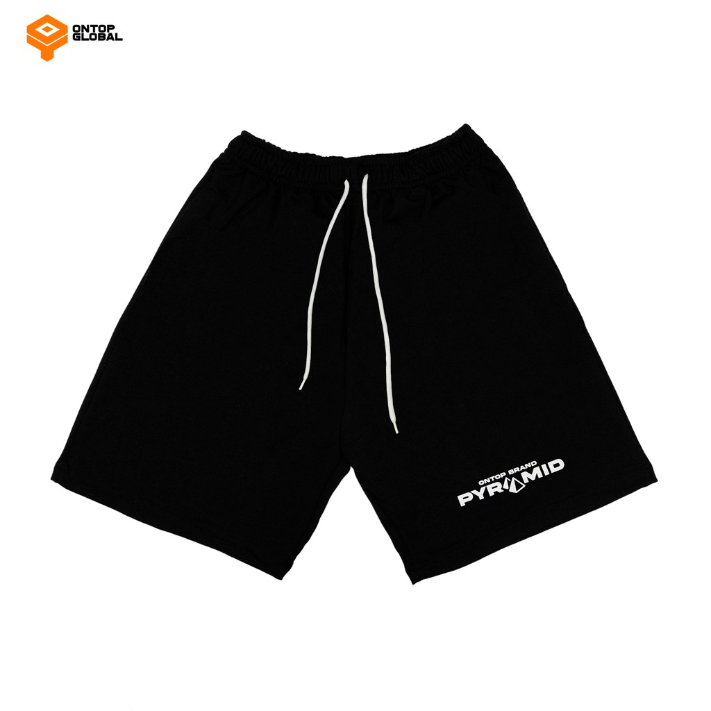 [Mã SKAMA06 giảm 8% TỐI ĐA 50K đơn250K] Quần short thun nam nữ màu đen ONTOP - Pyramid | BigBuy360 - bigbuy360.vn