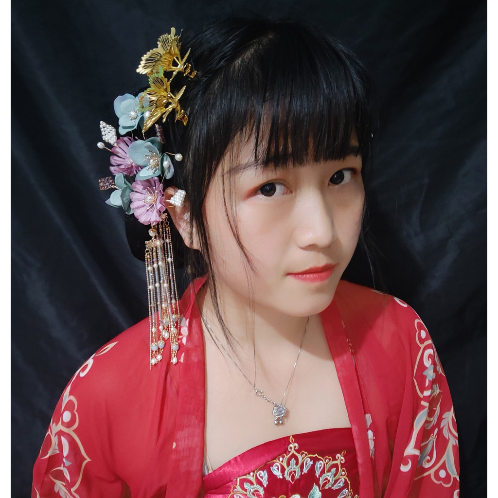 Kẹp Tóc Tua Rua Hình Bướm Bằng Kim Loại Ngọt Ngào