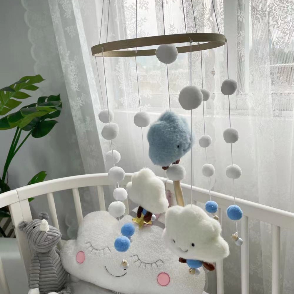 Đồ Chơi Chuông Gió Di Động Treo Giường Cũi Em Bé Phát Nhạc
