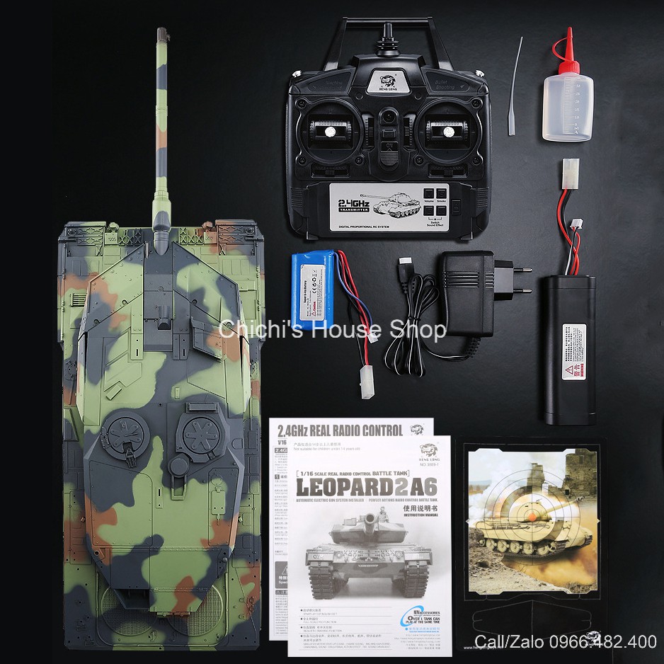 Đồ chơi xe tăng cao cấp Henglong Leopard 2A6 phiên bản mới 7.0