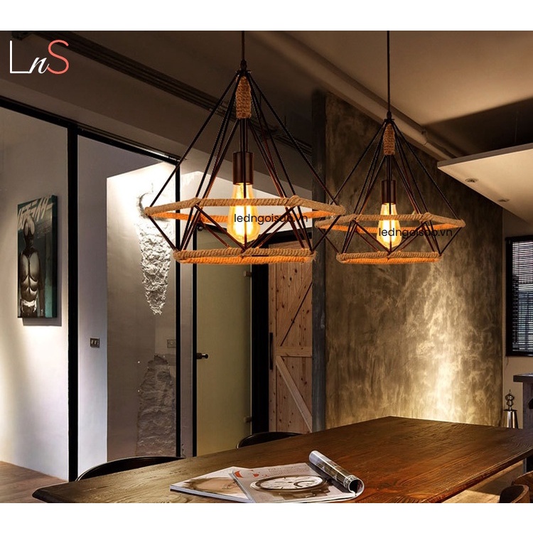 Đèn thả kim cương cuốn dây thừng TH170 thả quan cà phê