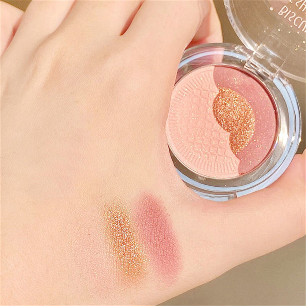 【COD Yjewelry】New Biscuit Eye Shadow Baking Three-color Eye Shadow Tray INS Ultra Fire Matte Pearl Wet Powder