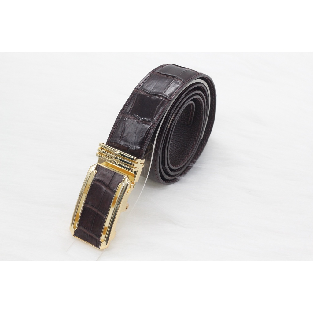Thắt Lưng Da Cá Sấu Bản Liền Không Nối 4.0cm Songhan Leather MB89, Dây Lưng Mặt Khóa Tì Cao Cấp, Bảo Hành 12 Tháng
