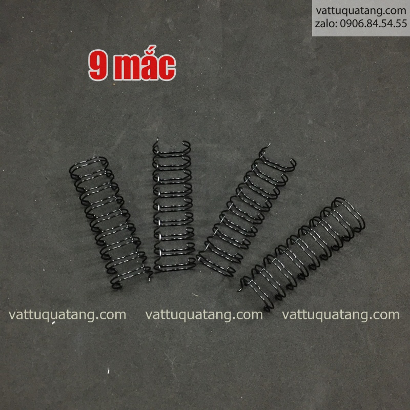 Combo 100 cái Gáy lò xo kim loại kẽm trắng đen lịch sổ tay A3, A4, A5,A6