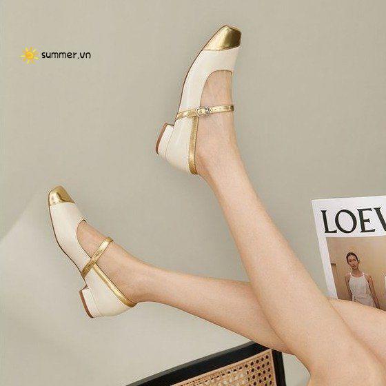 Giày Cao Gót Đế Dày Phong Cách Pháp Cổ Điển Mẫu Mới 2022