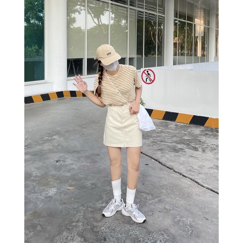 Chân váy kaki lưng thun form chữ A LEN clothing