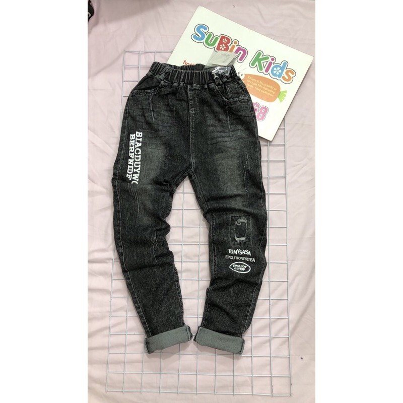 Quần jeans dài cho bé SB sz 30-45kg quần bò tre em nam 8 9 10 11 12 tuoi (hàng có sẵn) 8009 8010 SUBIN KIDS