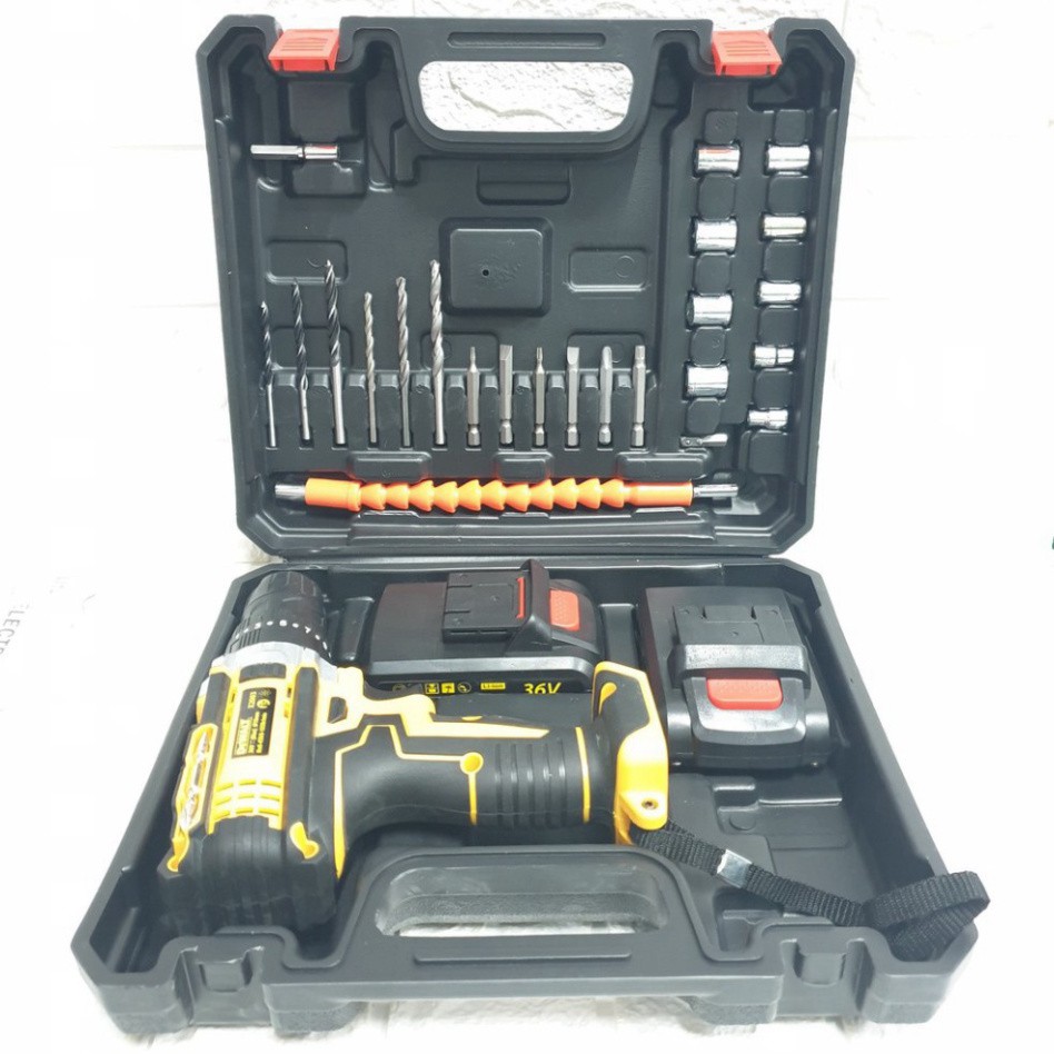 [Nội Địa] Máy khoan pin DEWALT 36V 3 Chức Năng 2 PIN kèm 24 Phụ Kiện có cân bằng máy.loại 1. malaysia