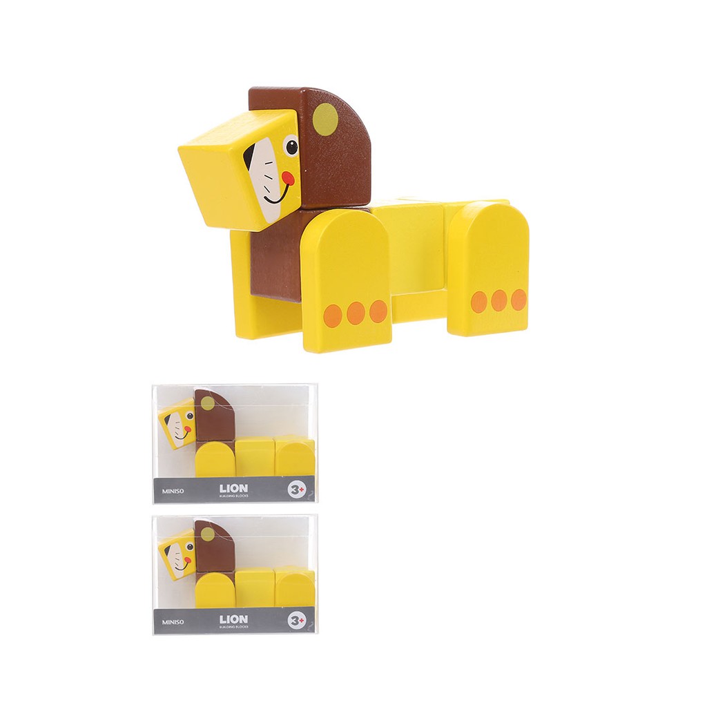 Đồ chơi Miniso Animal Series Lion Building Blocks (Vàng) - Hàng chính hãng