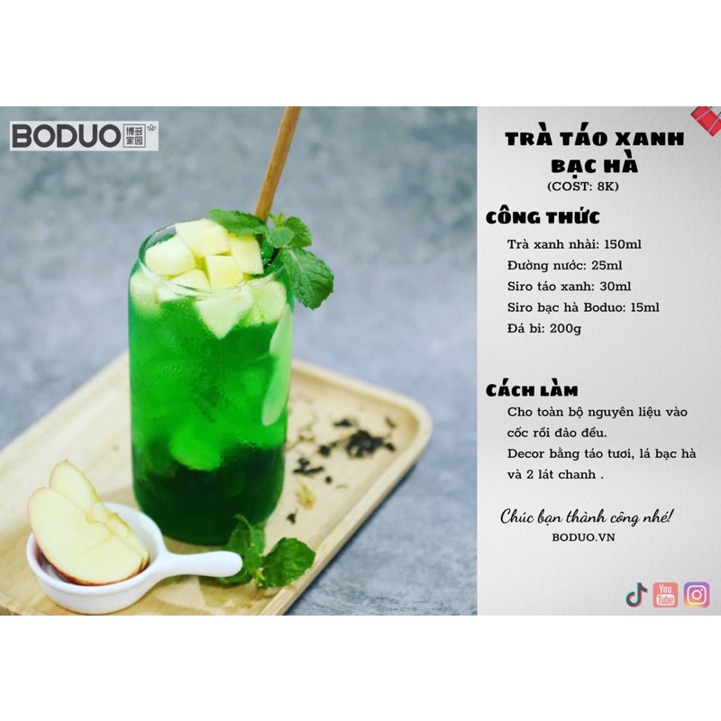 siro boduo bạc hà 2lit