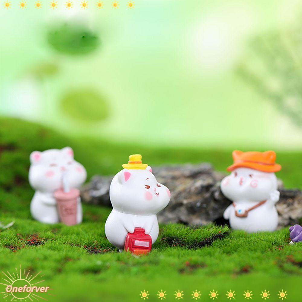 Đồ trang trí Chú Mèo Nhỏ Bằng Nhựa Resin Để Bàn Trang Trí Sân Vườn