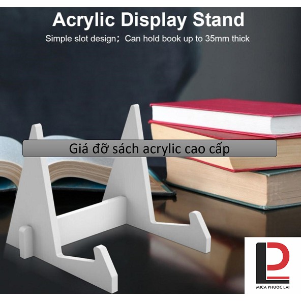 Giá đỡ sách acrylic cao cấp/ Kệ mica trưng bày sản phẩm