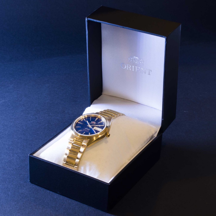 Đồng hồ cơ nam Orient FAB00004D9 mặt kính cứng chống va đập, chống nước 3ATM, dây thép không gỉ cao cấp chính hãng