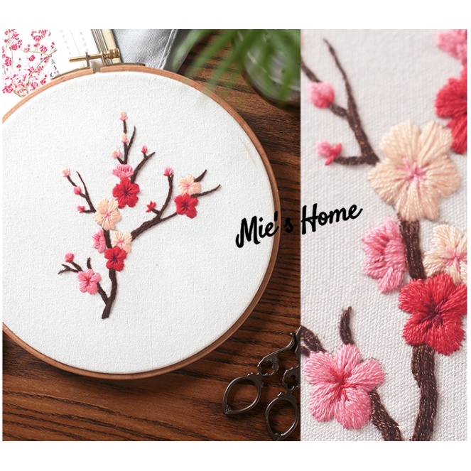 Kit thêu tay - DIY Bộ nguyên liệu thêu tranh HOA  XUÂN / MIE HANDMADE