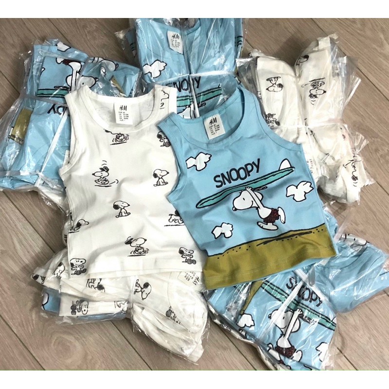 SET 2 ÁO BA LỖ SNOOPY H&M dư xịn