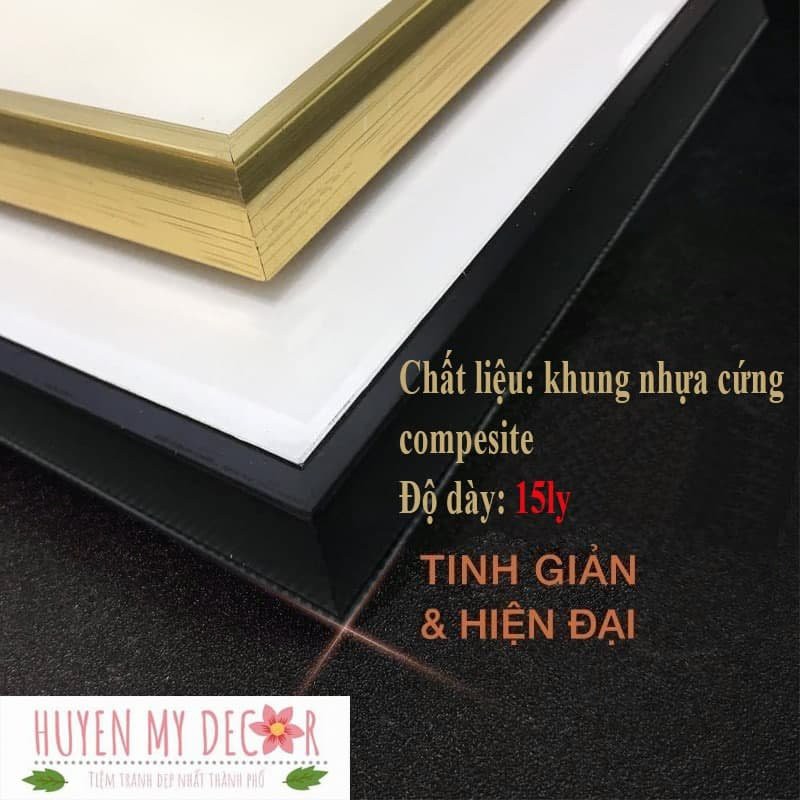 Tranh Cô Gái Hoa Hồng tráng gương pha lê in UV trên chất liệu Mica tặng kèm đinh treo tranh