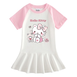Đầm hello kitty phong cách châu âu cho bé gái