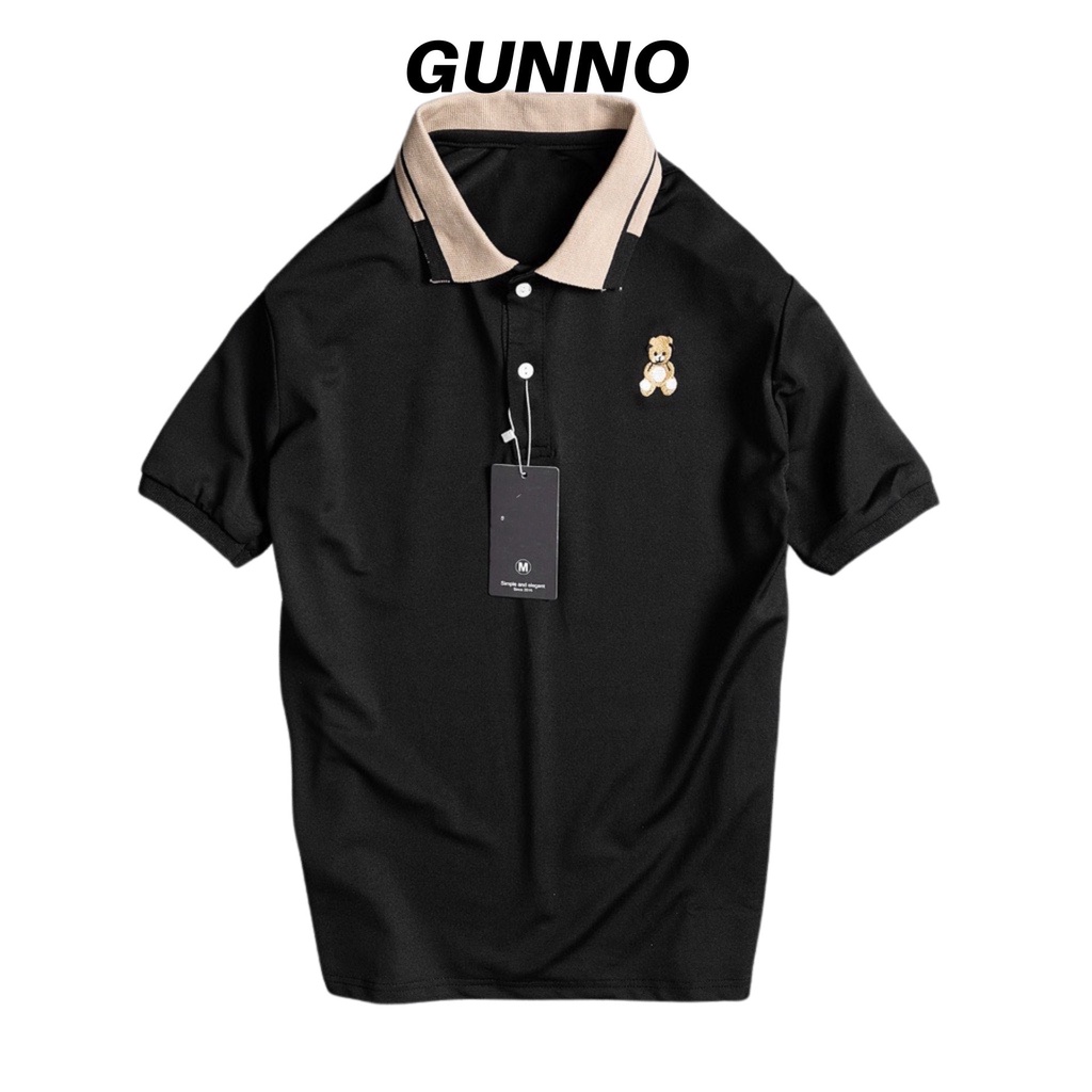 Áo polo nam GUNNO vải cá sấu thấm hút nhanh bền màu không nhăn co giãn tốt