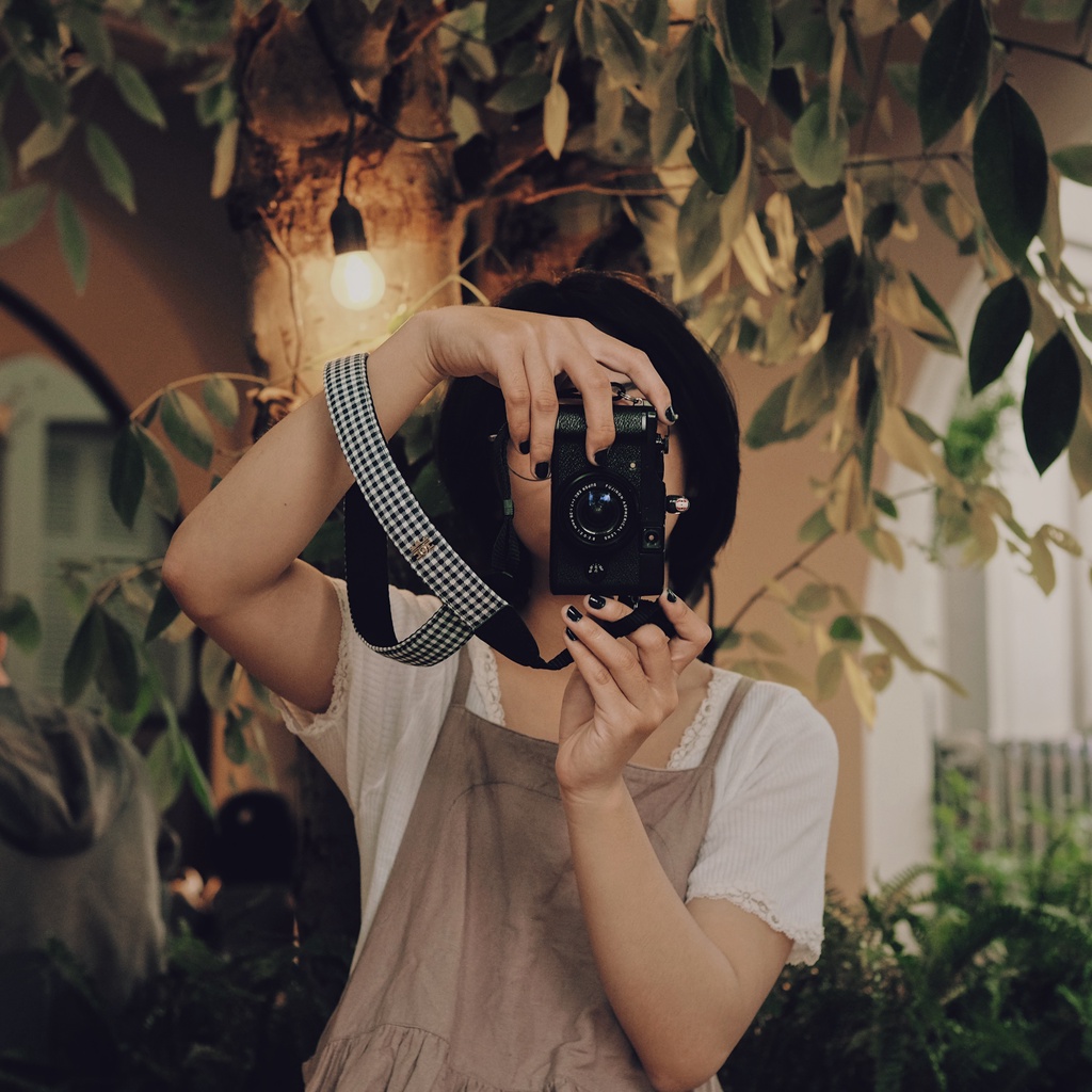 Dây đeo máy ảnh vải carô Cammix- Dây đeo vải bản vừa/nhỏ dành cho máy ảnh Fujifilm, Sony, Nikon, Canon, máy phim...
