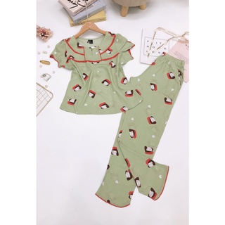 Bộ dài viền lé chất Tole Lanh