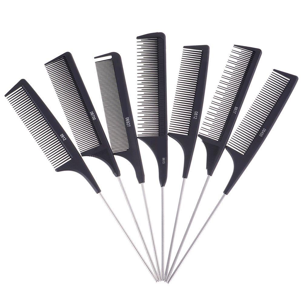 [Hàng mới về] Lược chải tóc tay cầm dài nhọn carbon cứng chống tĩnh điện răng lược mịn chịu nhiệt nhỏ gọn