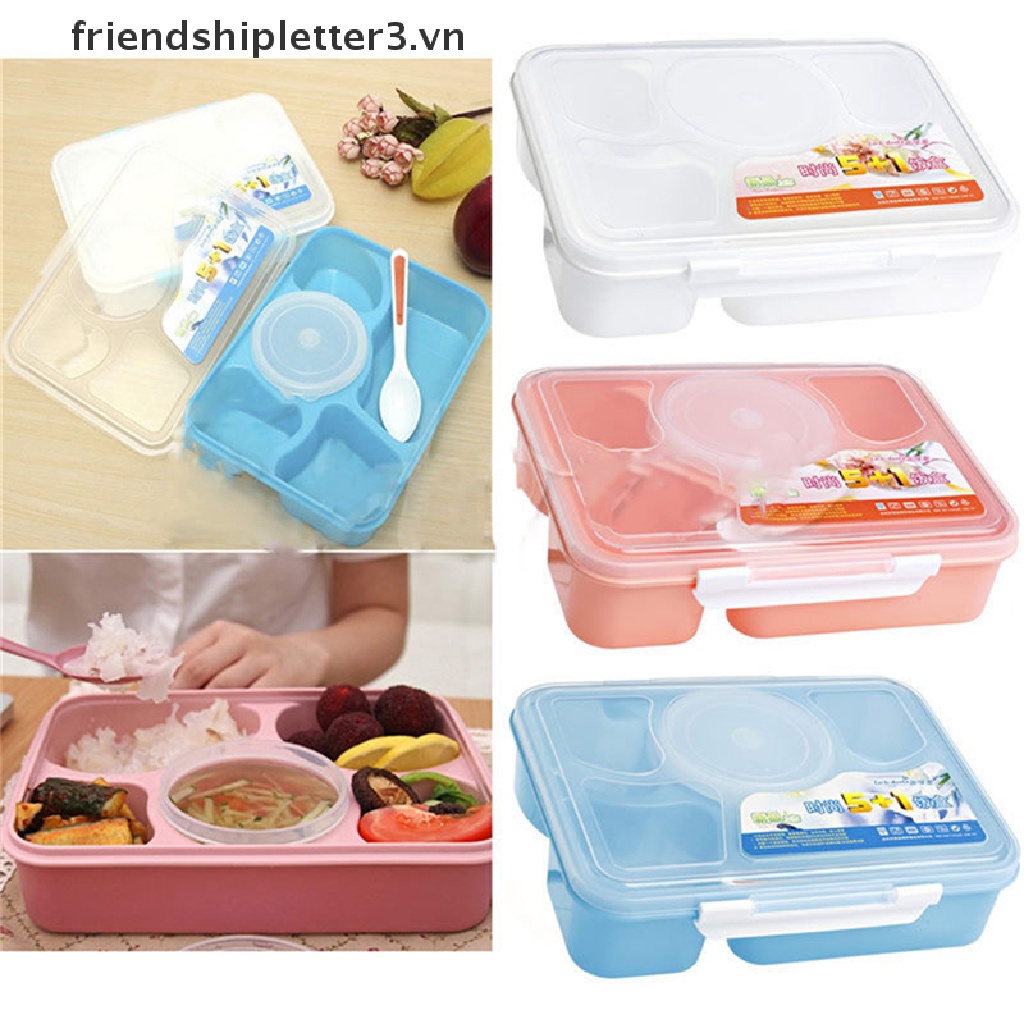 * * * Hộp cơm Bento * * * Mới + Muỗng Hộp Đựng Thực Phẩm Dùng Cho Lò Vi Sóng