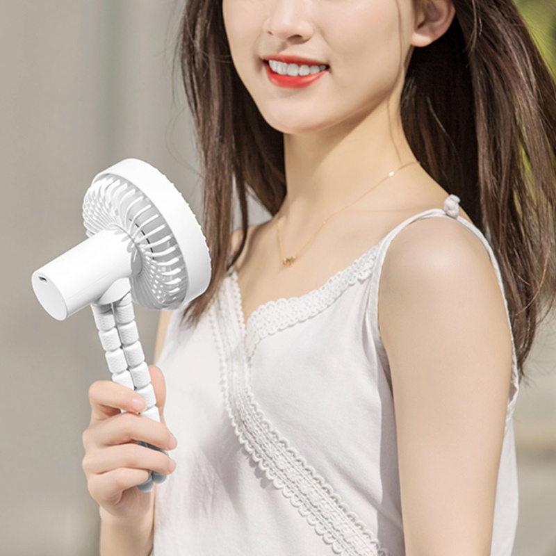 Quạt Kẹp Cầm Tay Mini Sạc Pin Với Chân Tripod Linh Hoạt Không Gây Tiếng Ồn