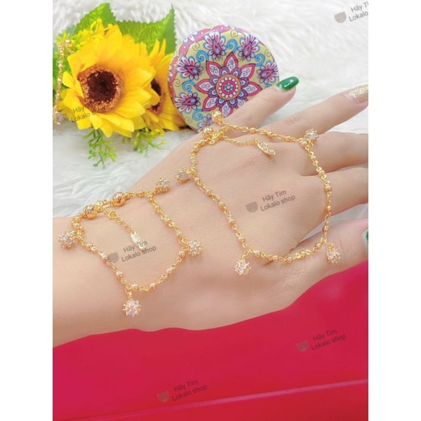 Lắc Chân Hoặc Lắc Tay Nữ Đẹp Mạ Vàng 18K Cao Cấp Dành Tăng Vẻ Đẹp Trẻ Trung Dễ Thương Cho Bạn Nữ - Lokalo Shop