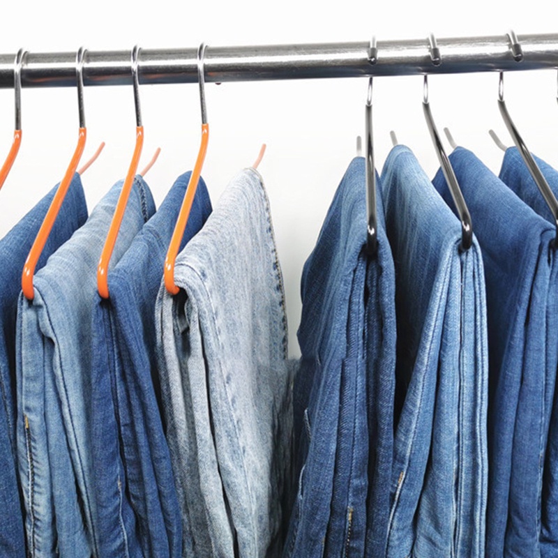 Set 12 Móc Treo Quần Áo Hình Chữ S Bằng Cao Su Chống Trượt Siêu Bền