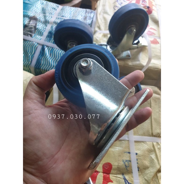 Combo 1 bộ gồm 4 bánh xe TPR 75mm nhập khẩu, êm nhẹ bền bĩ