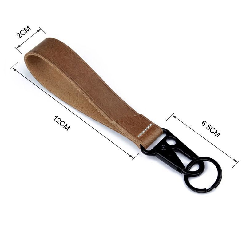 Móc khóa da bò chất liệu đồng chống rỉ - HUTALEATHER