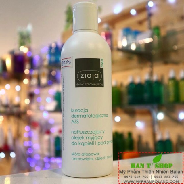 Dầu tắm dưỡng ẩm dịu nhẹ Ziaja Med Atopy AZS