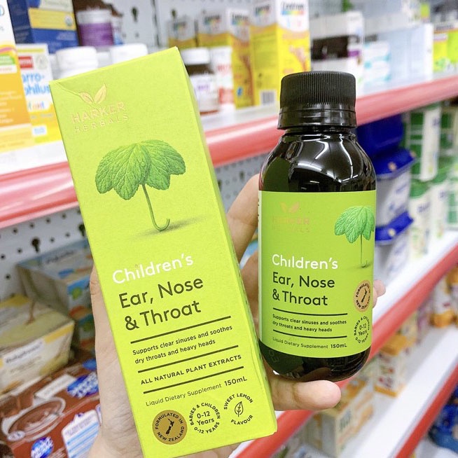 Siro Tăng Đề Kháng Tai Mũi Họng Harker xanh lá Herbals Children's Ear Nose & Throat Herbal Syrup 150ml