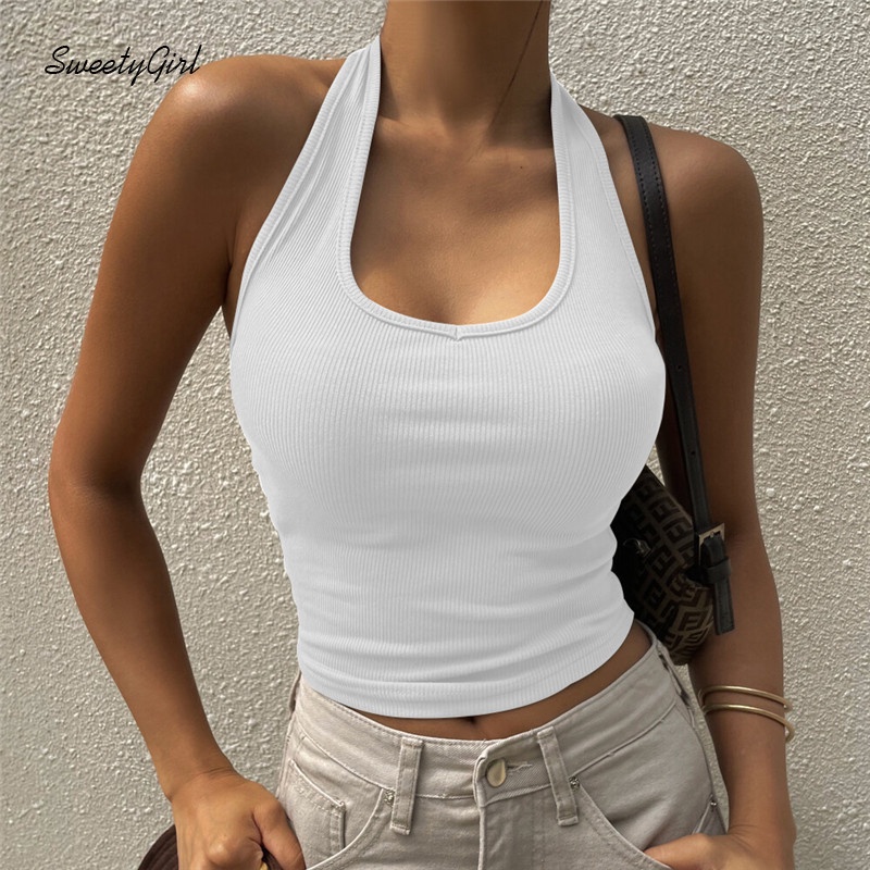 Áo Tank Top Cổ Tròn Màu Sắc Trơn Thời Trang 2022 Quyến Rũ Cho Nữ