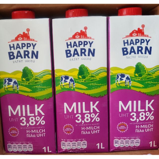 Sữa Tươi Nguyên kem / Sữa tươi Full Cream Happy Barn hộp 1L độ béo cao
