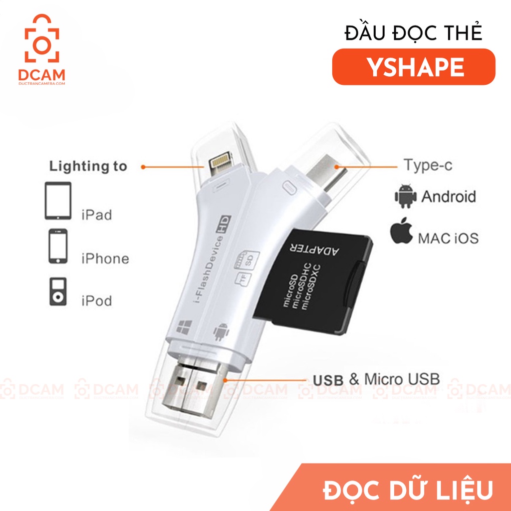 Đầu đọc thẻ SD đa năng cho mọi loại điện thoại &amp; laptop [CHÍNH HÃNG IFLASH DEVICE TỐC ĐỘ CAO]